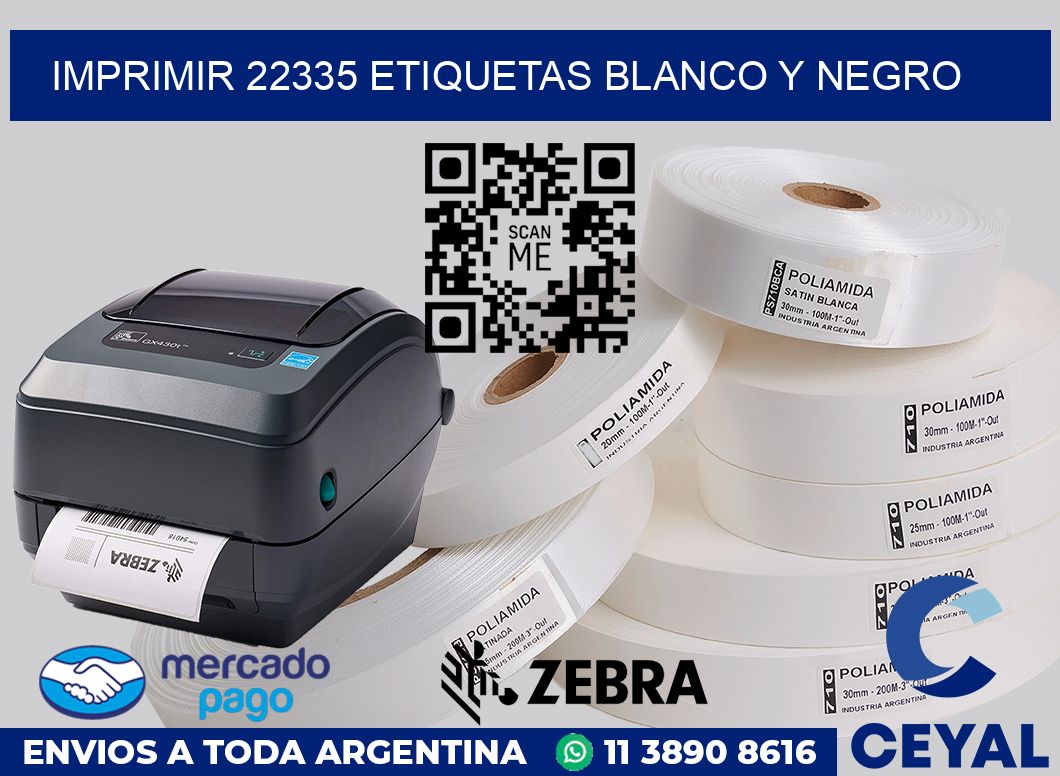 imprimir 22335 etiquetas blanco y negro