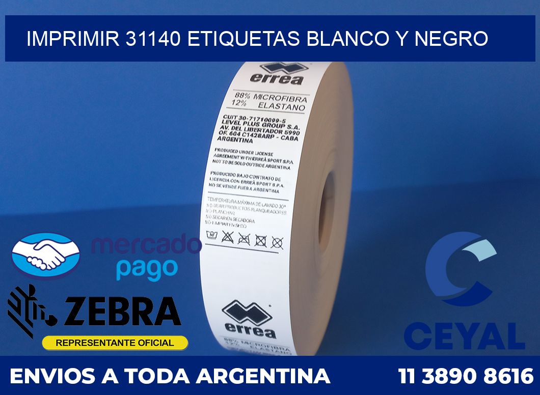 imprimir 31140 etiquetas blanco y negro