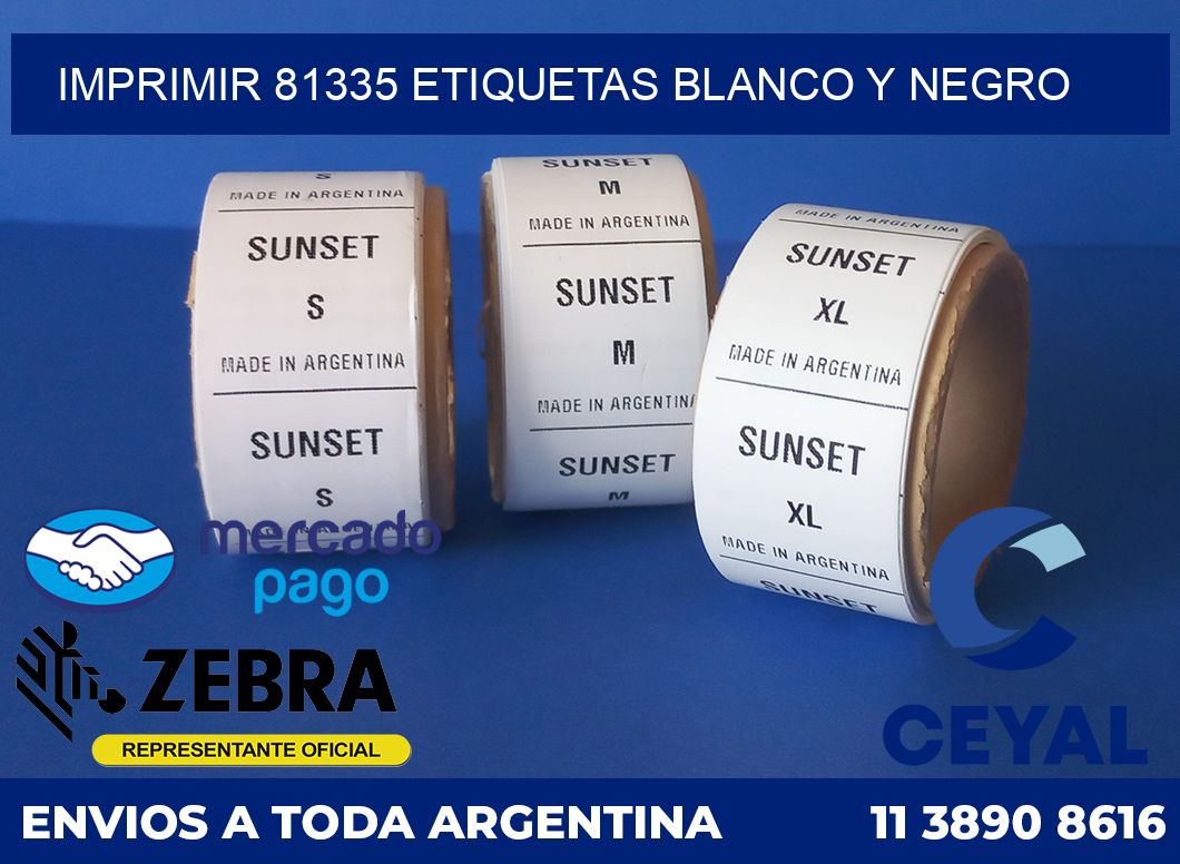 imprimir 81335 etiquetas blanco y negro