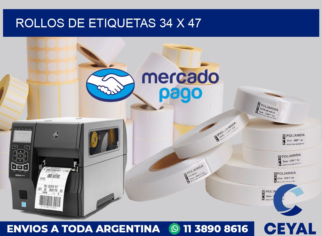 rollos de etiquetas 34 x 47
