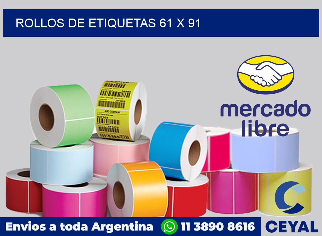 rollos de etiquetas 61 x 91
