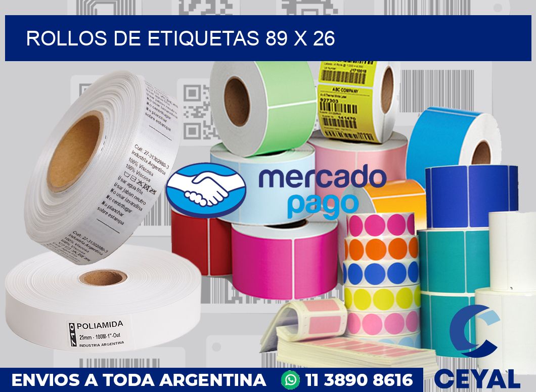 rollos de etiquetas 89 x 26