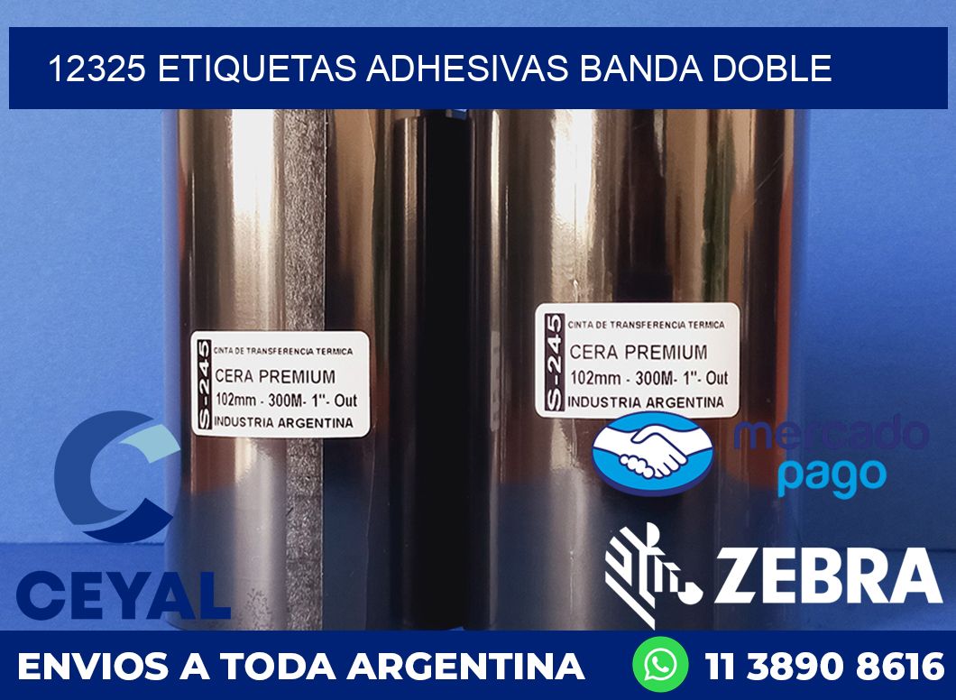 12325 ETIQUETAS ADHESIVAS BANDA DOBLE