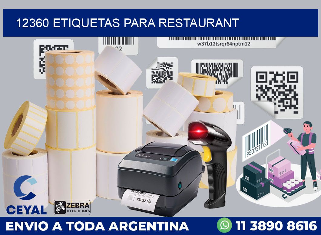 12360 ETIQUETAS PARA RESTAURANT