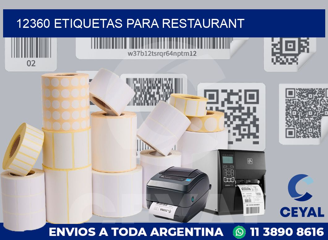 12360 ETIQUETAS PARA RESTAURANT