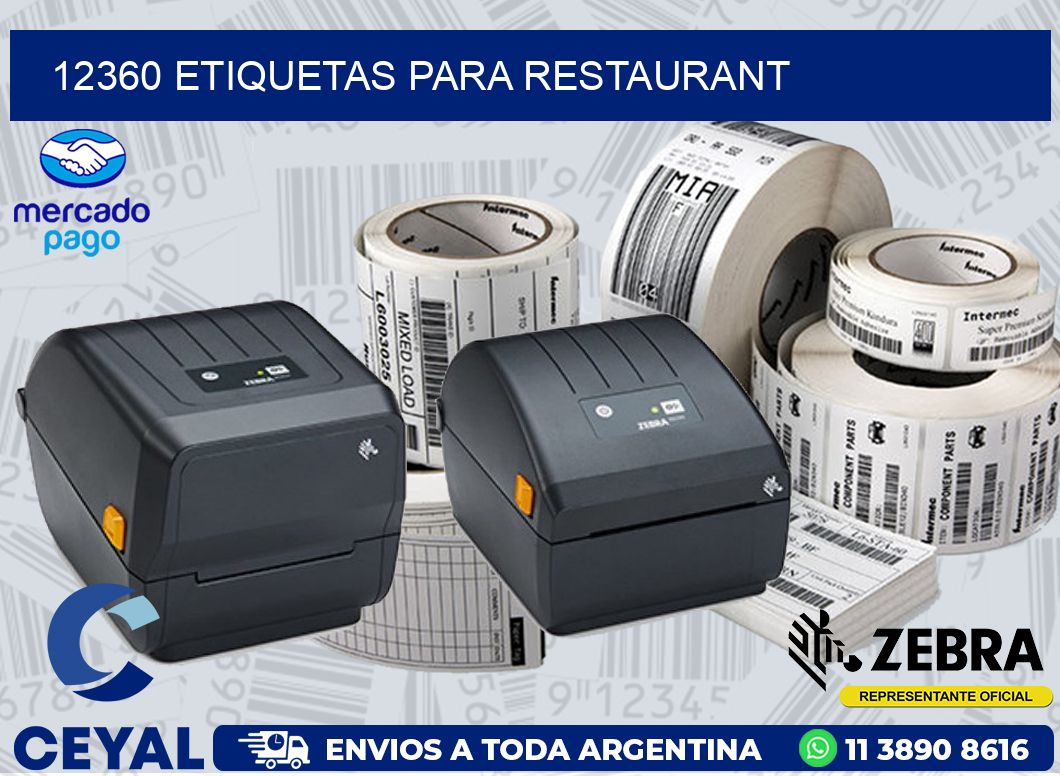 12360 ETIQUETAS PARA RESTAURANT