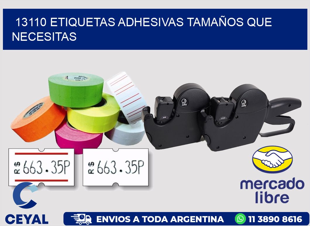 13110 ETIQUETAS ADHESIVAS TAMAÑOS QUE NECESITAS
