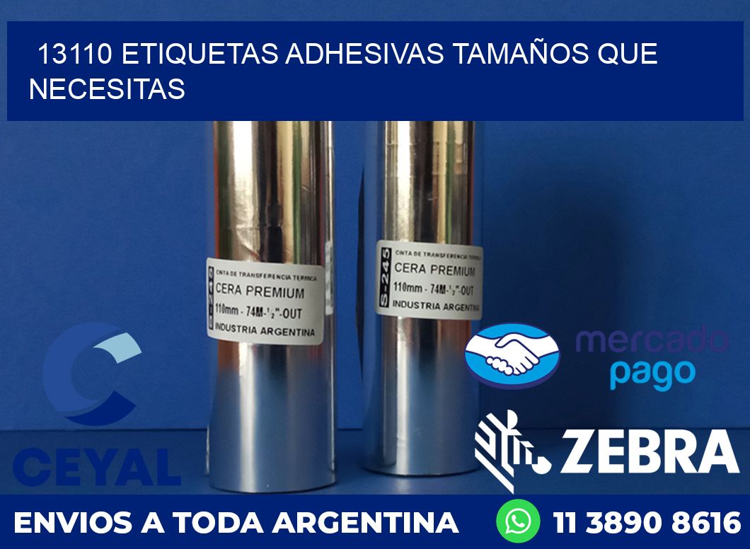 13110 ETIQUETAS ADHESIVAS TAMAÑOS QUE NECESITAS