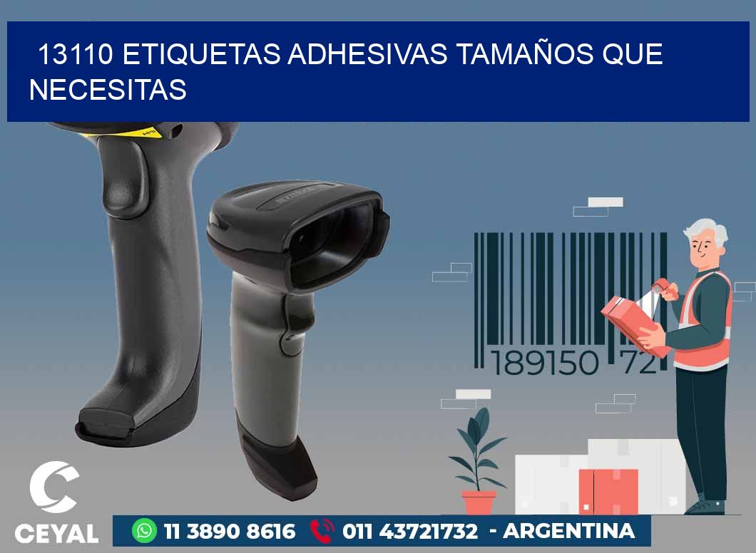 13110 ETIQUETAS ADHESIVAS TAMAÑOS QUE NECESITAS