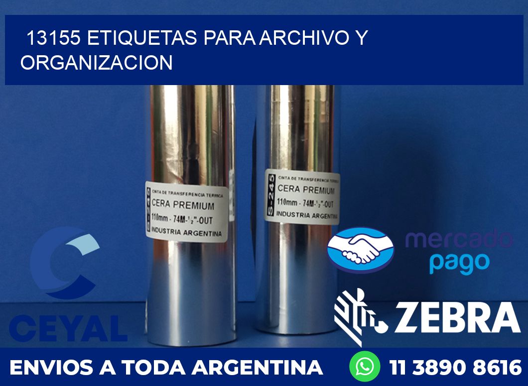 13155 ETIQUETAS PARA ARCHIVO Y ORGANIZACION