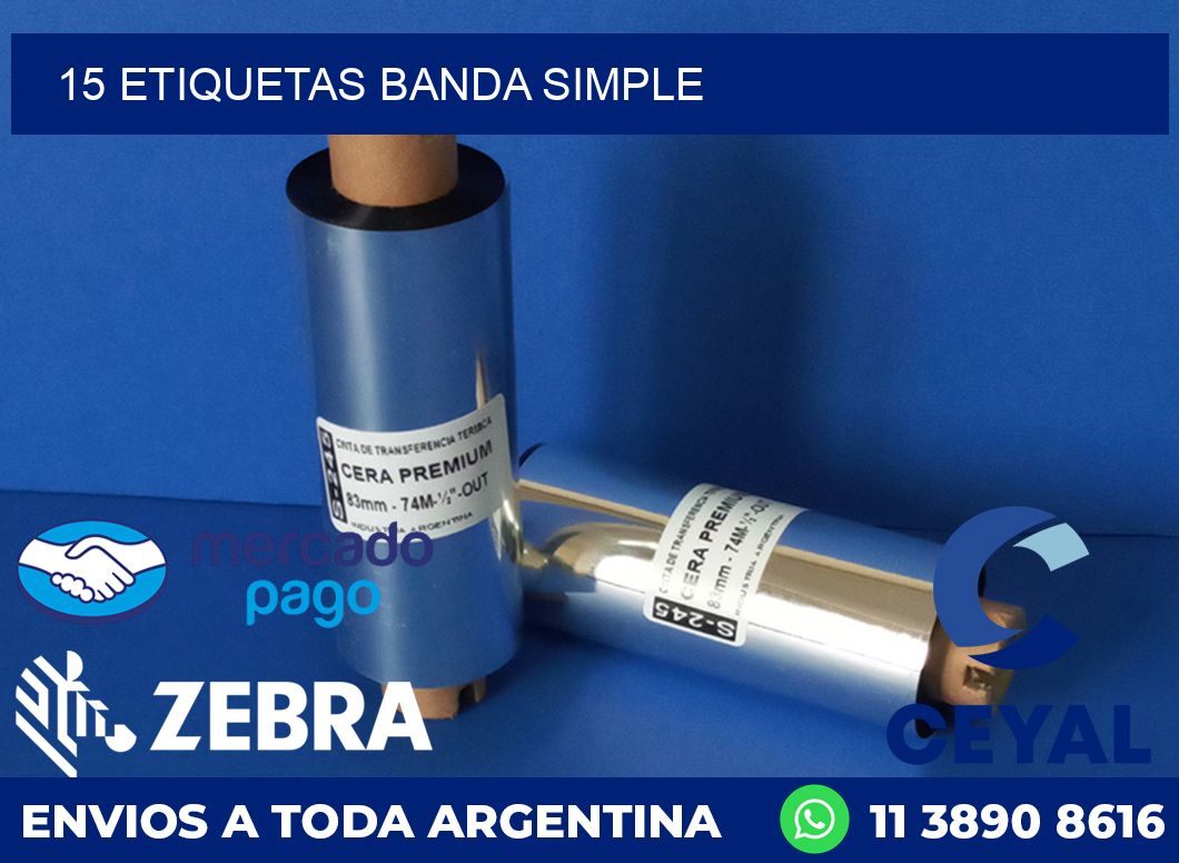 15 ETIQUETAS BANDA SIMPLE