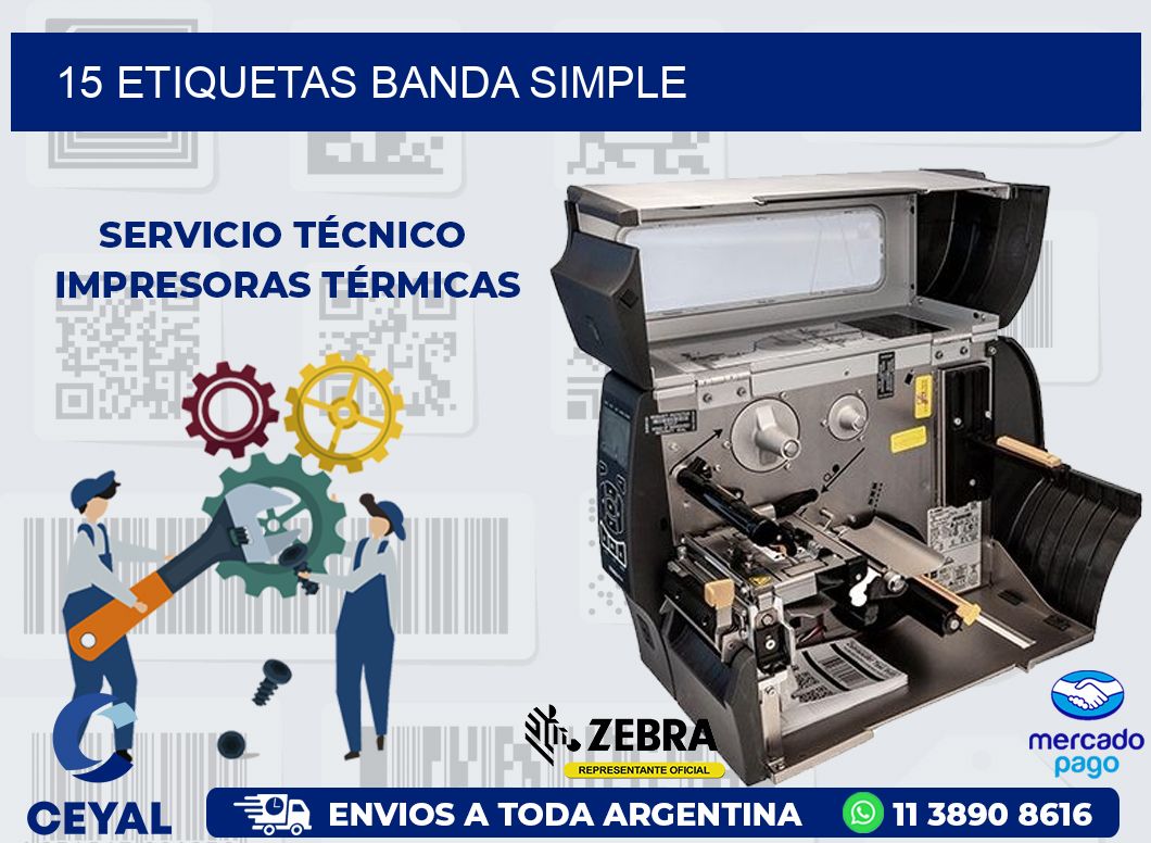 15 ETIQUETAS BANDA SIMPLE