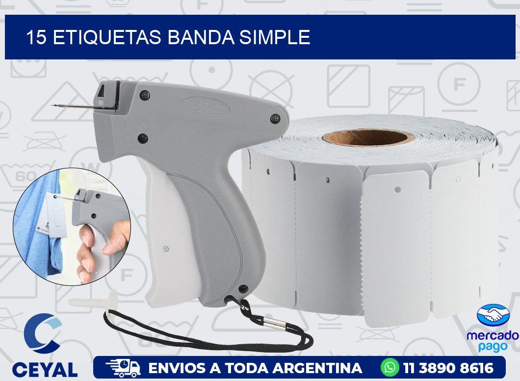 15 ETIQUETAS BANDA SIMPLE