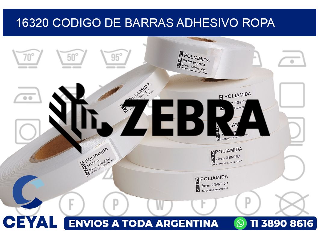 16320 CODIGO DE BARRAS ADHESIVO ROPA