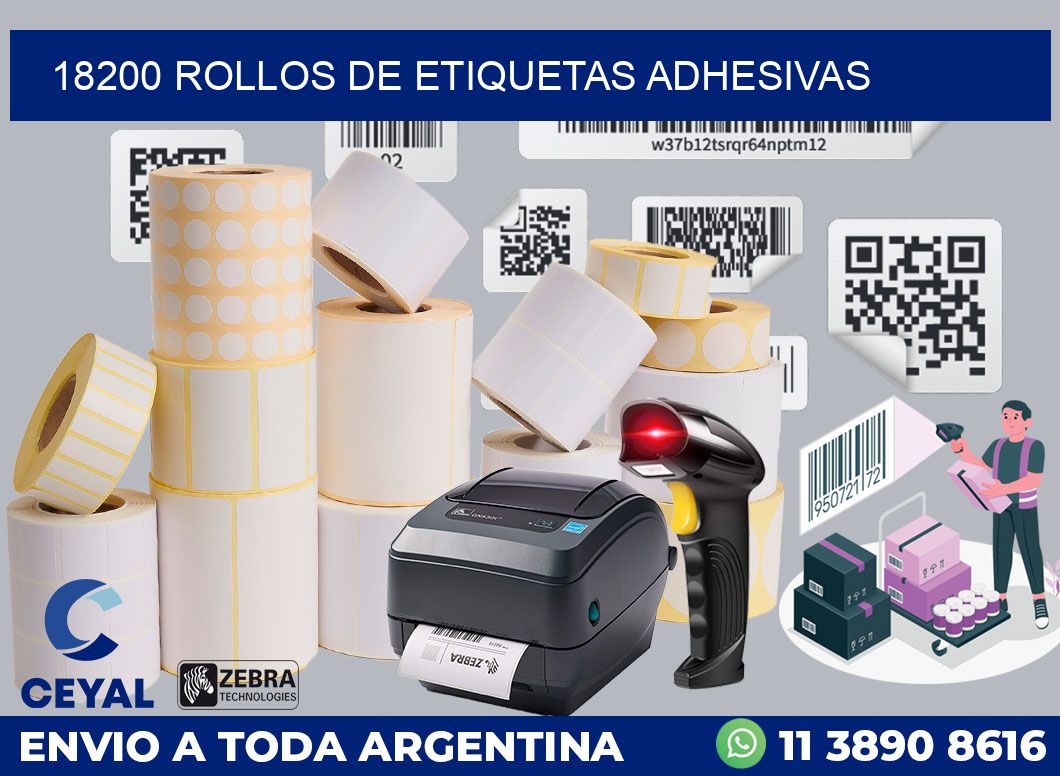 18200 ROLLOS DE ETIQUETAS ADHESIVAS