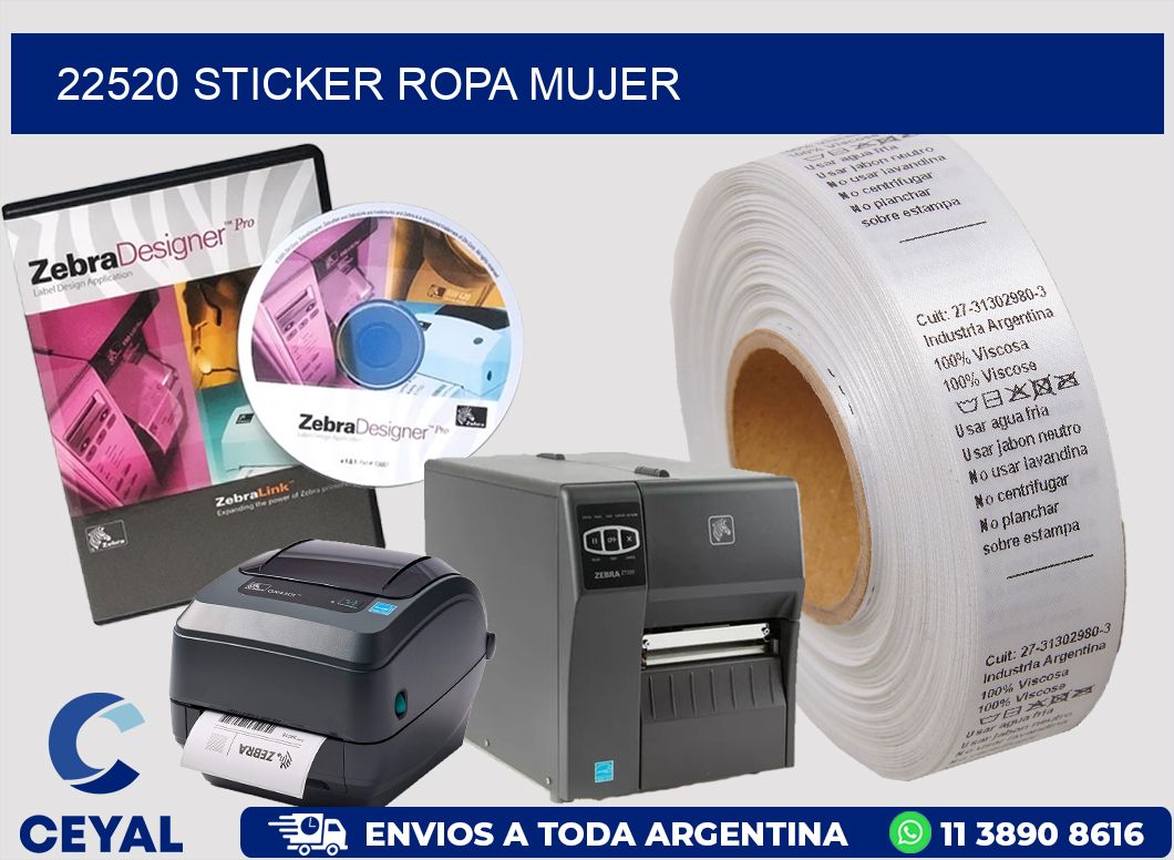 22520 STICKER ROPA MUJER