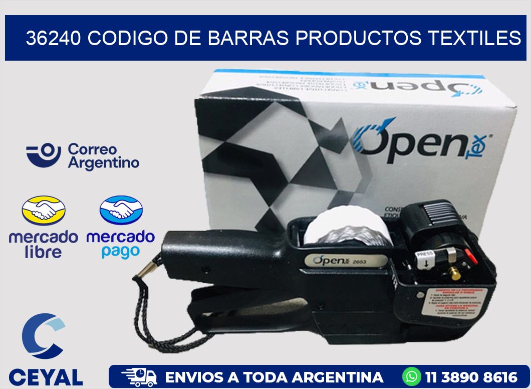 36240 CODIGO DE BARRAS PRODUCTOS TEXTILES