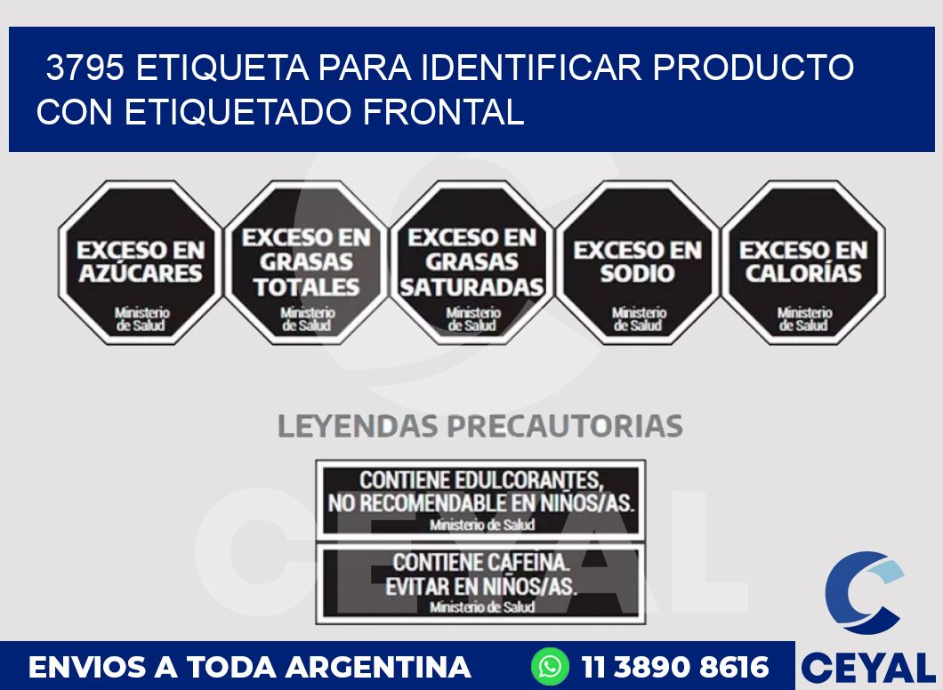 3795 ETIQUETA PARA IDENTIFICAR PRODUCTO CON ETIQUETADO FRONTAL