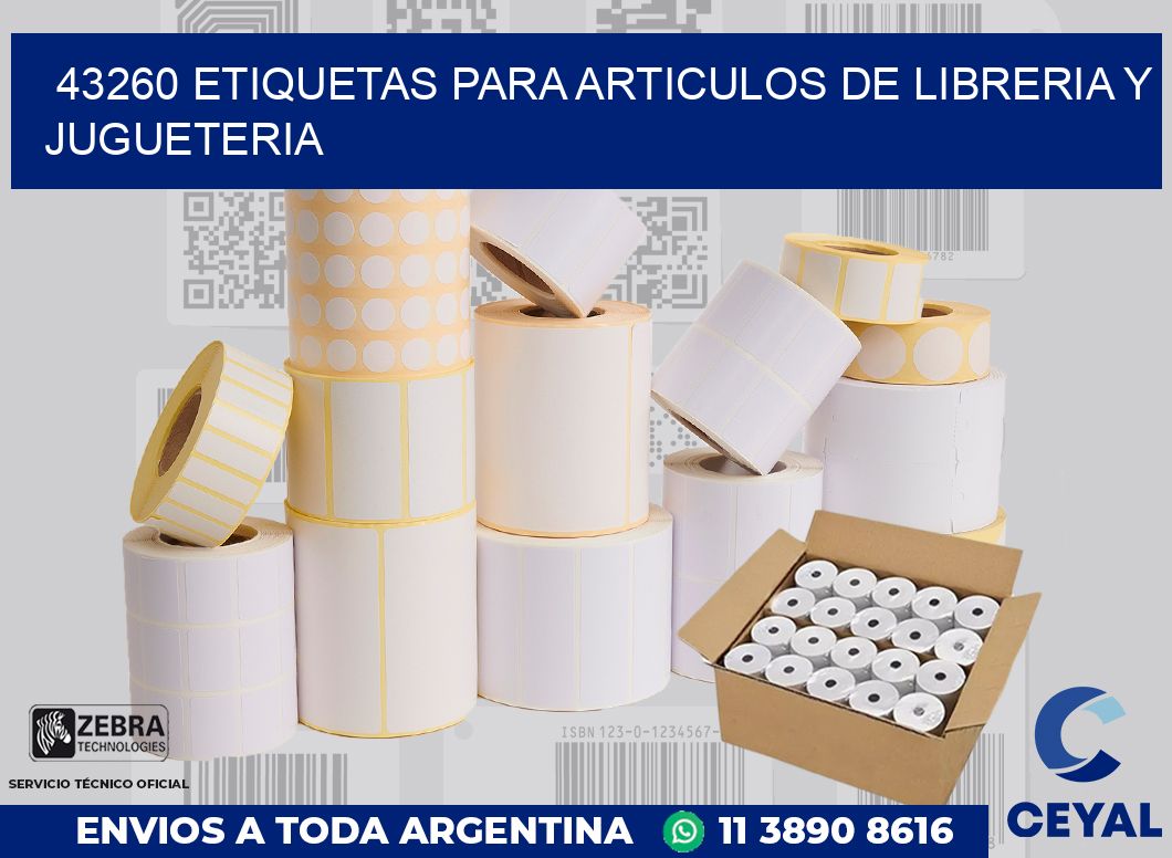 43260 ETIQUETAS PARA ARTICULOS DE LIBRERIA Y JUGUETERIA