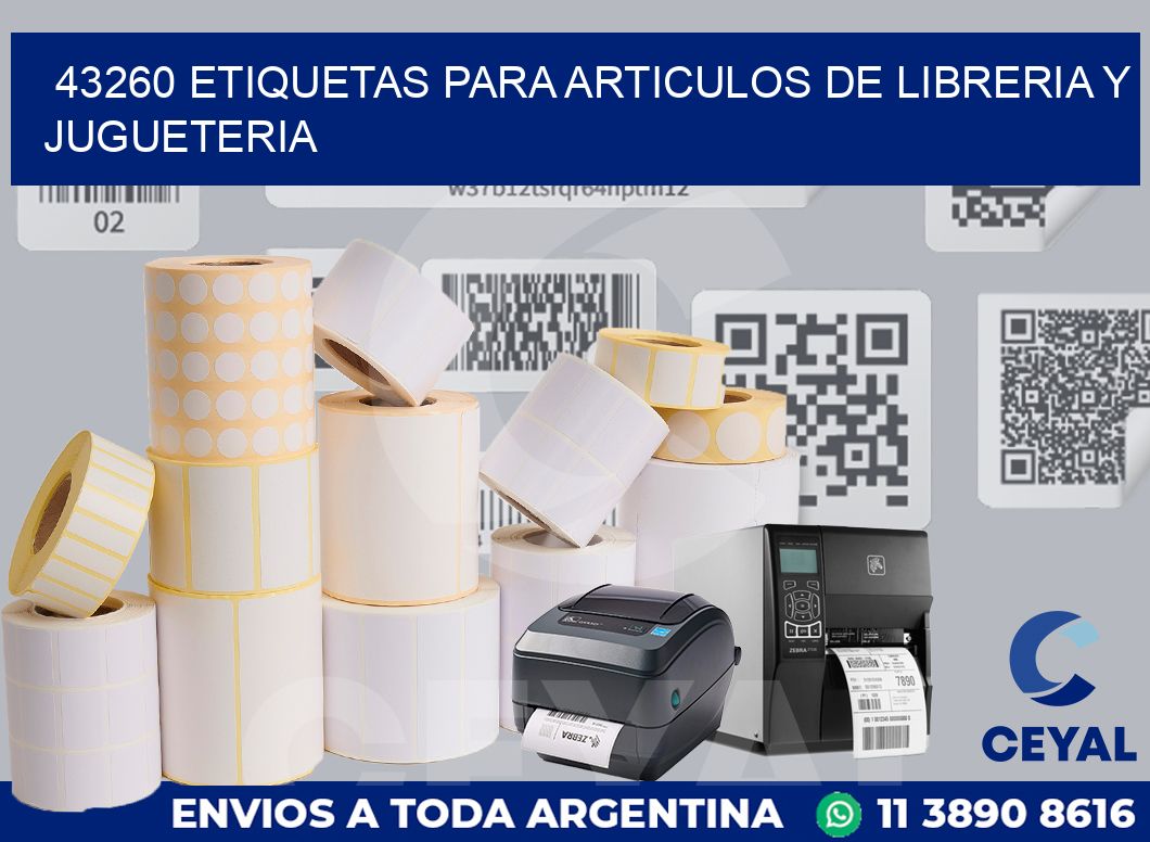 43260 ETIQUETAS PARA ARTICULOS DE LIBRERIA Y JUGUETERIA