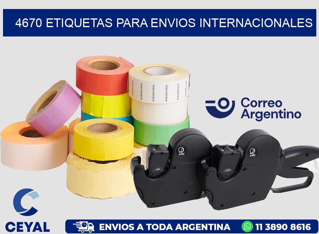 4670 ETIQUETAS PARA ENVIOS INTERNACIONALES