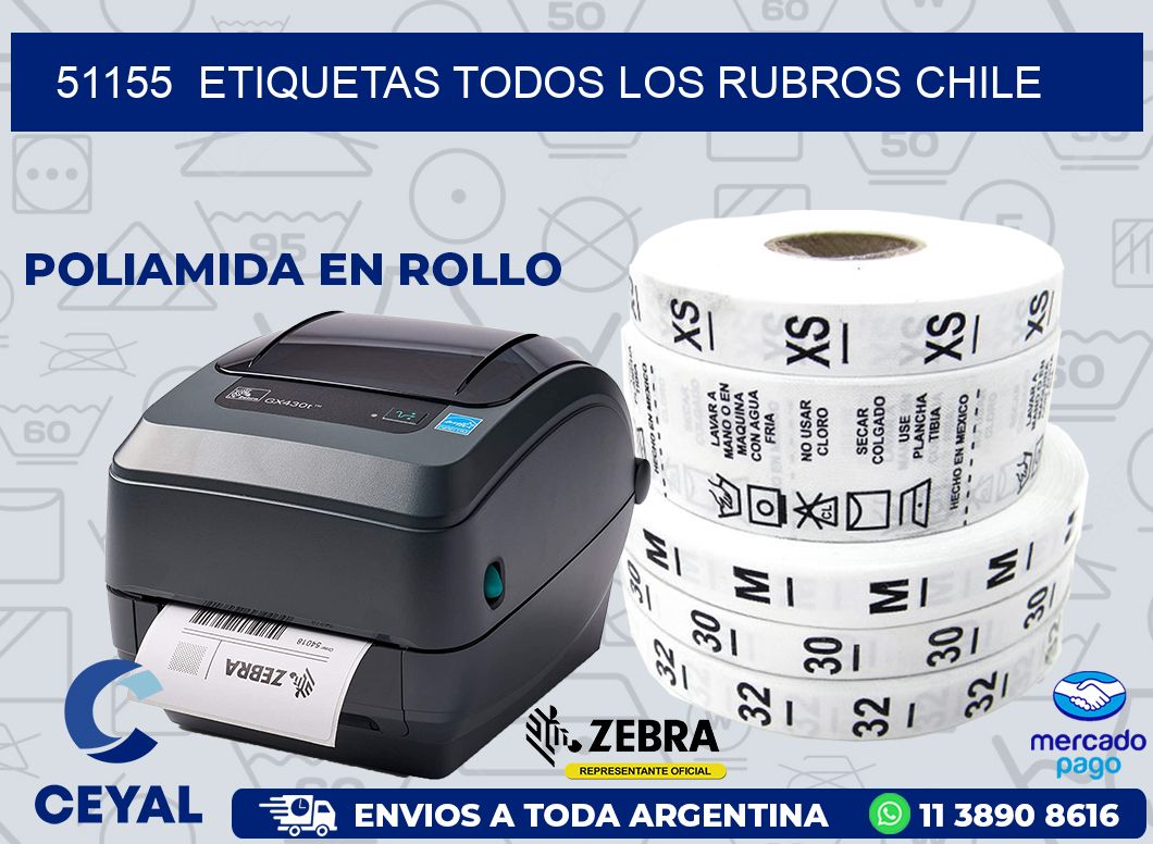 51155  ETIQUETAS TODOS LOS RUBROS CHILE