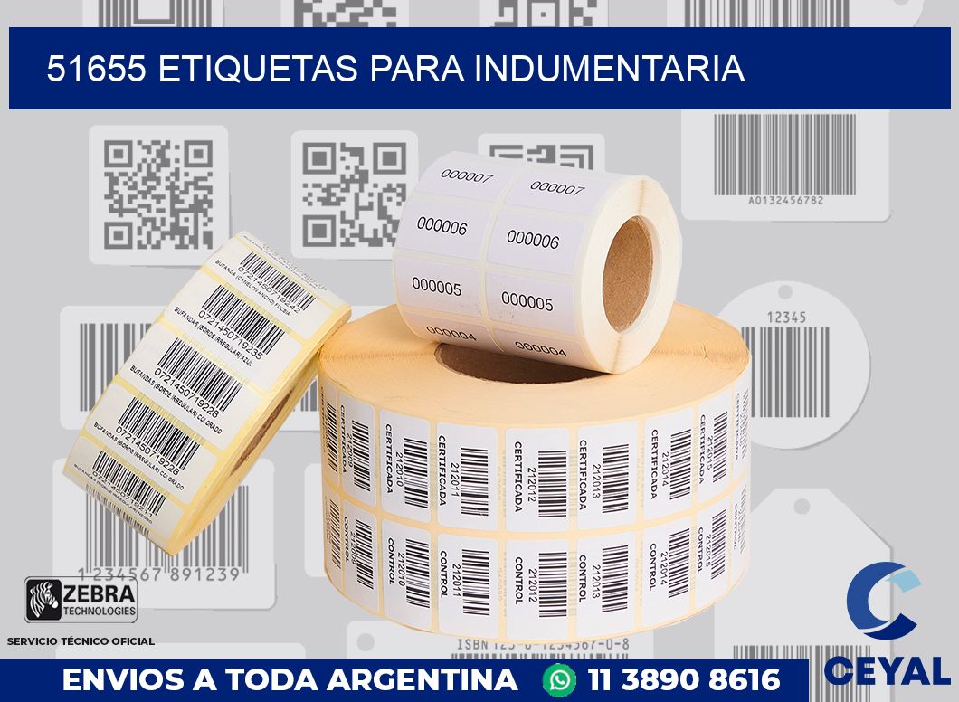 51655 ETIQUETAS PARA INDUMENTARIA
