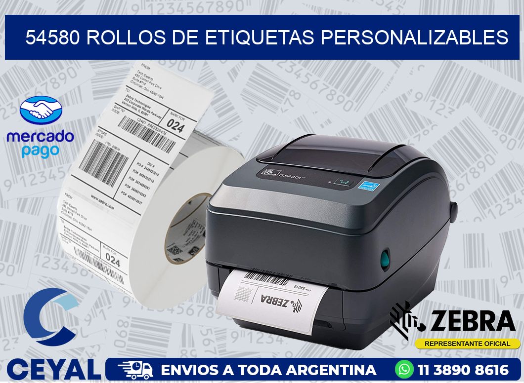 54580 ROLLOS DE ETIQUETAS PERSONALIZABLES