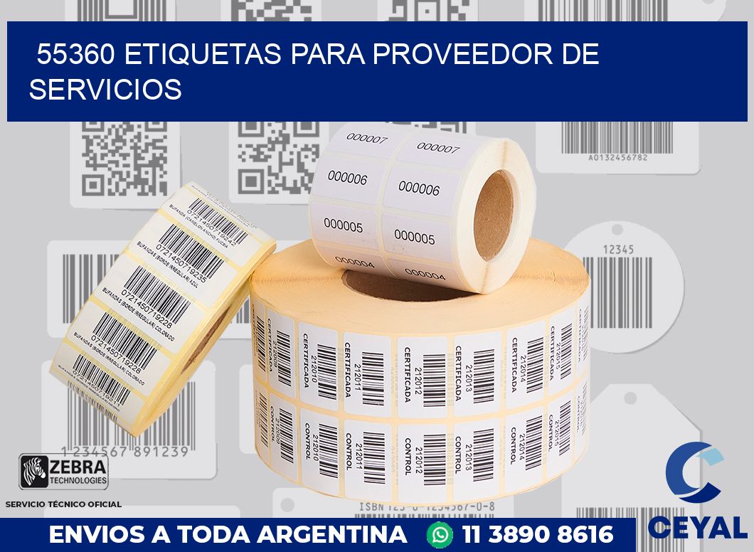 55360 ETIQUETAS PARA PROVEEDOR DE SERVICIOS