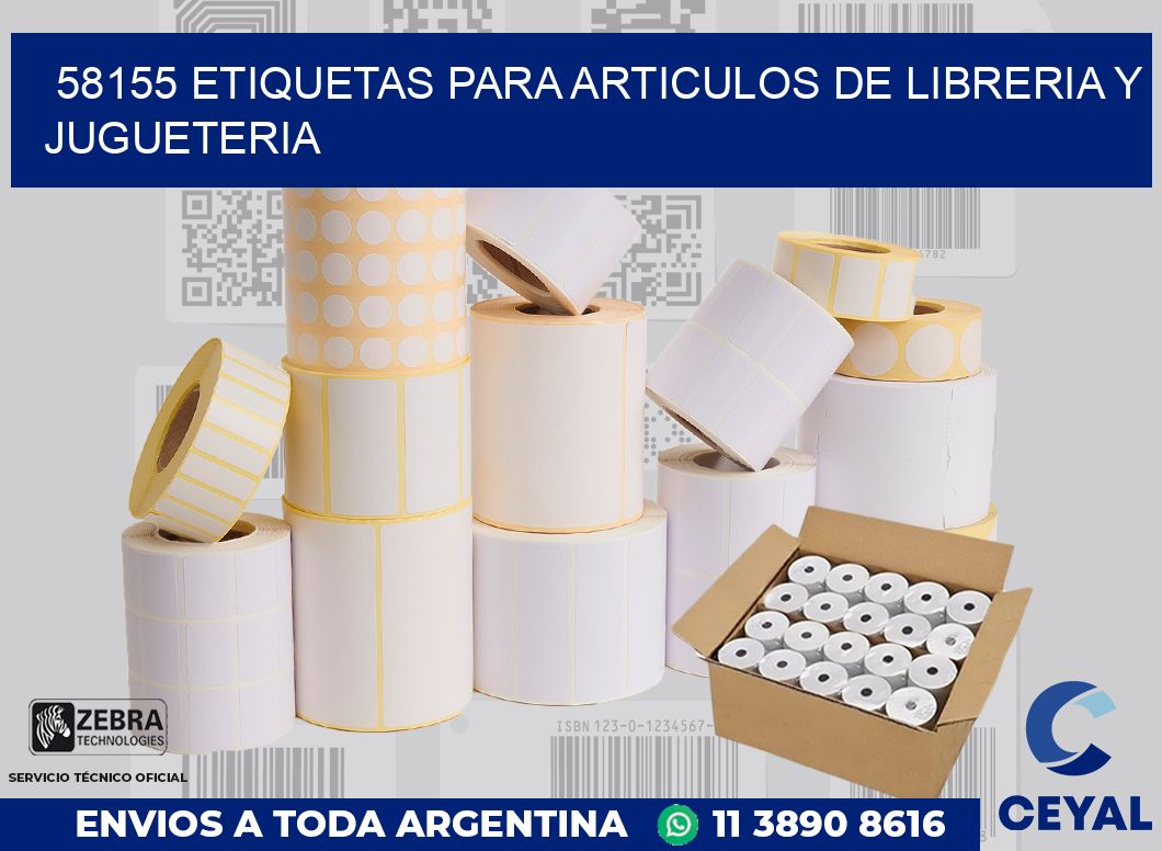 58155 ETIQUETAS PARA ARTICULOS DE LIBRERIA Y JUGUETERIA