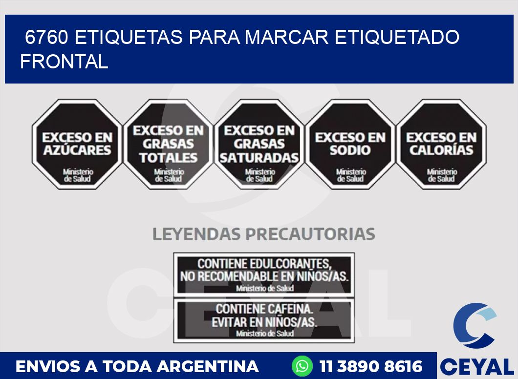 6760 ETIQUETAS PARA MARCAR ETIQUETADO FRONTAL