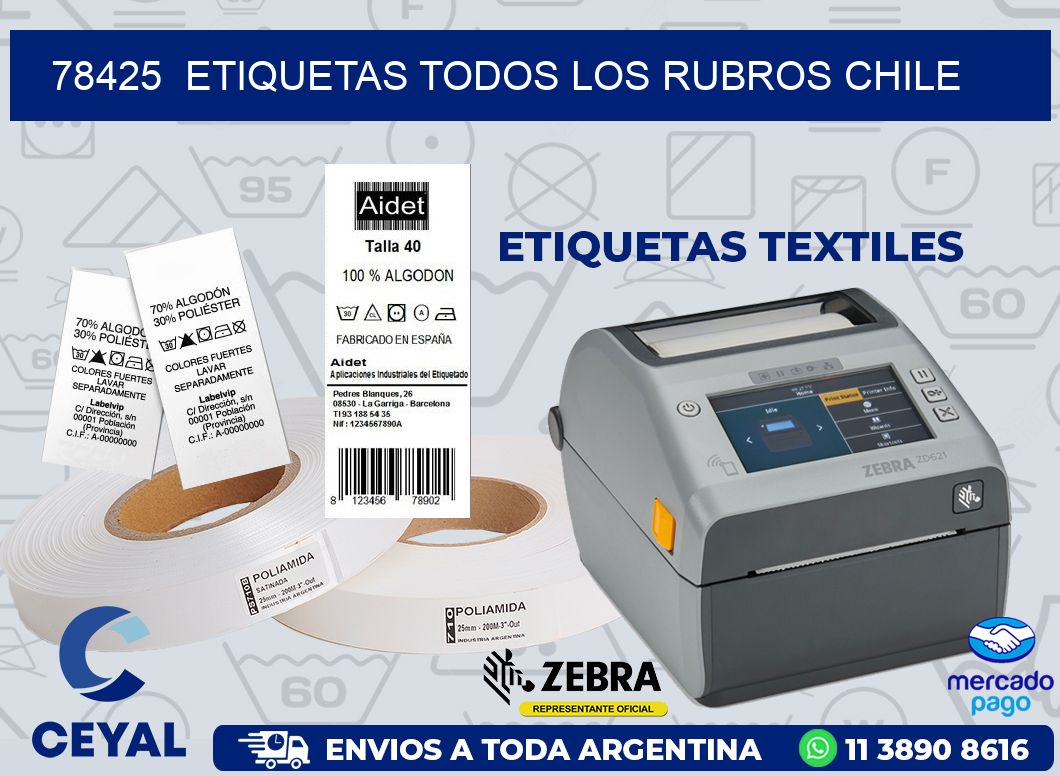 78425  ETIQUETAS TODOS LOS RUBROS CHILE