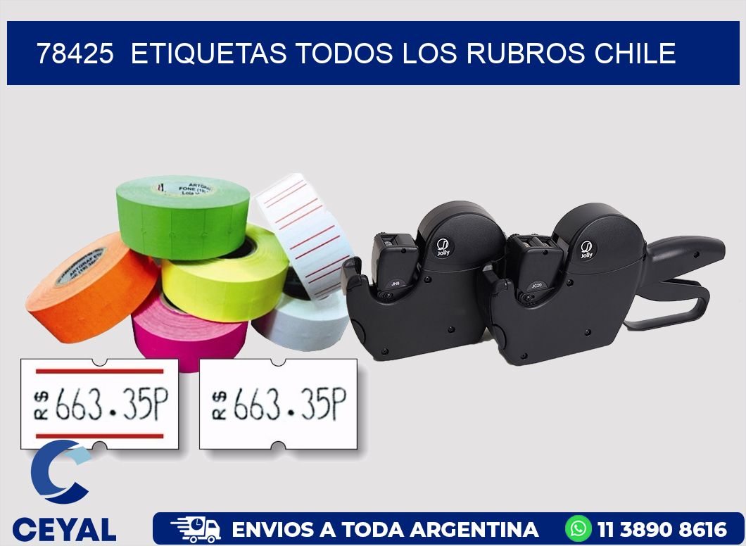 78425  ETIQUETAS TODOS LOS RUBROS CHILE