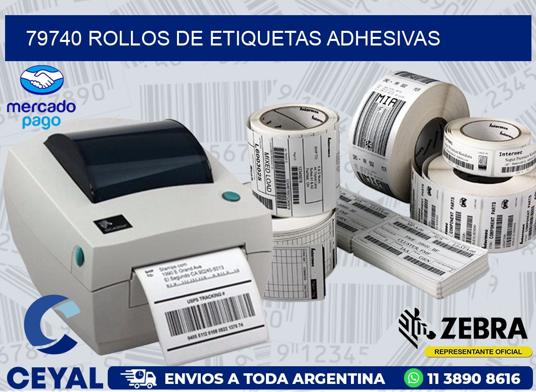 79740 ROLLOS DE ETIQUETAS ADHESIVAS