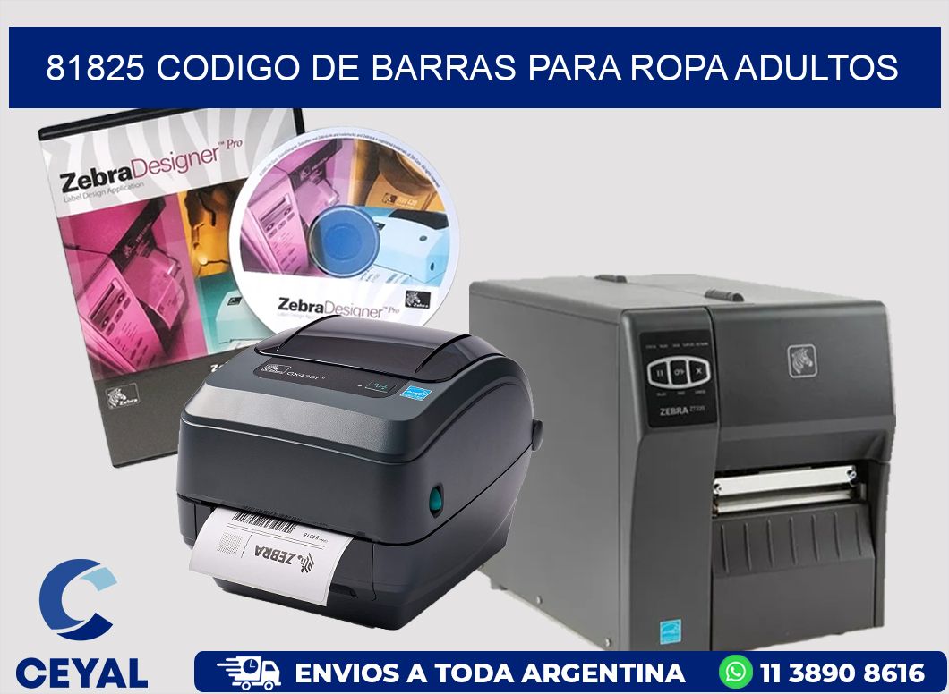 81825 CODIGO DE BARRAS PARA ROPA ADULTOS