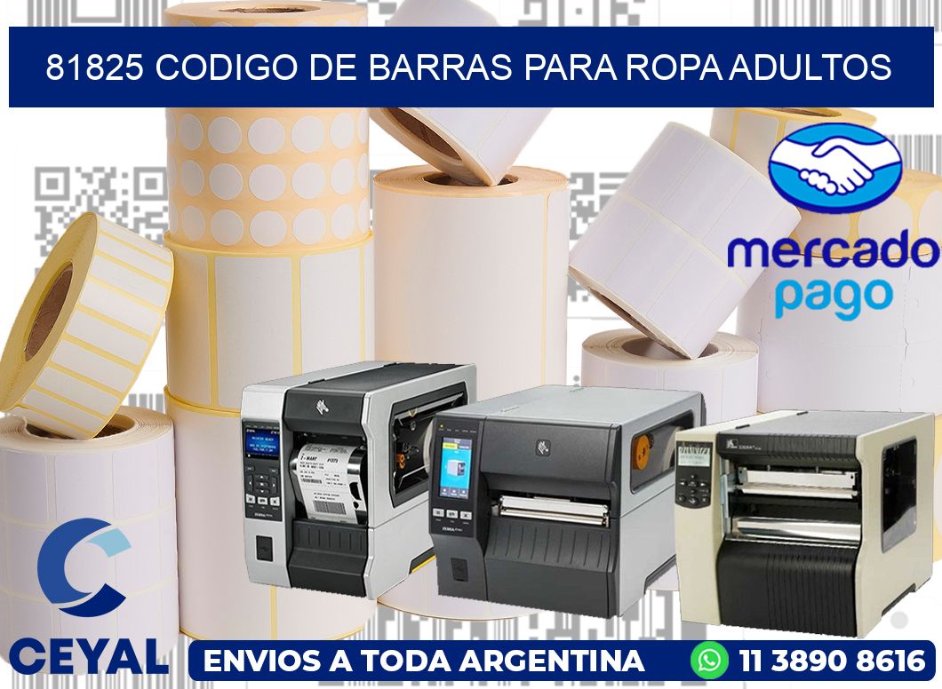 81825 CODIGO DE BARRAS PARA ROPA ADULTOS