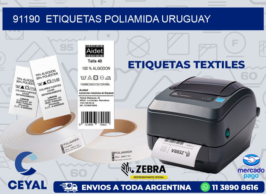 91190  ETIQUETAS POLIAMIDA URUGUAY