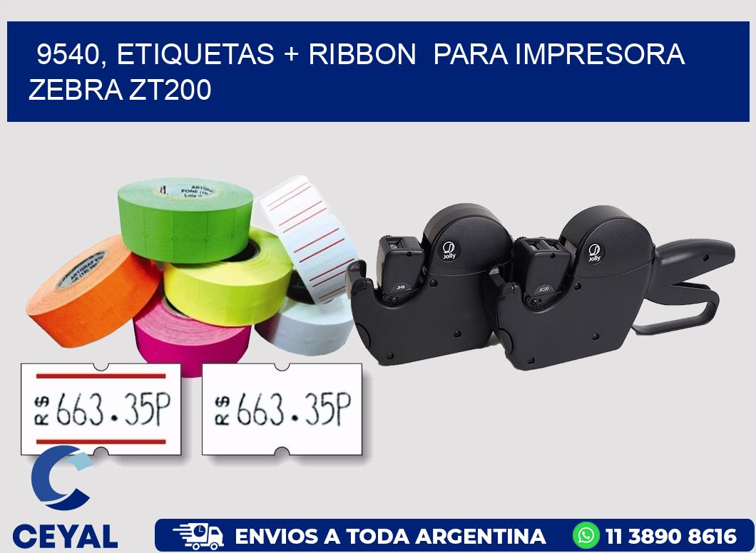 9540, etiquetas + ribbon  para impresora zebra ZT200