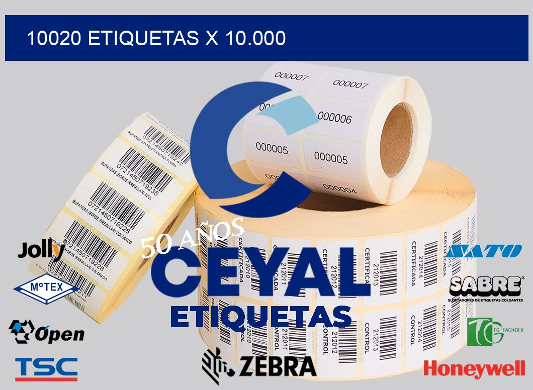 10020 Etiquetas x 10.000