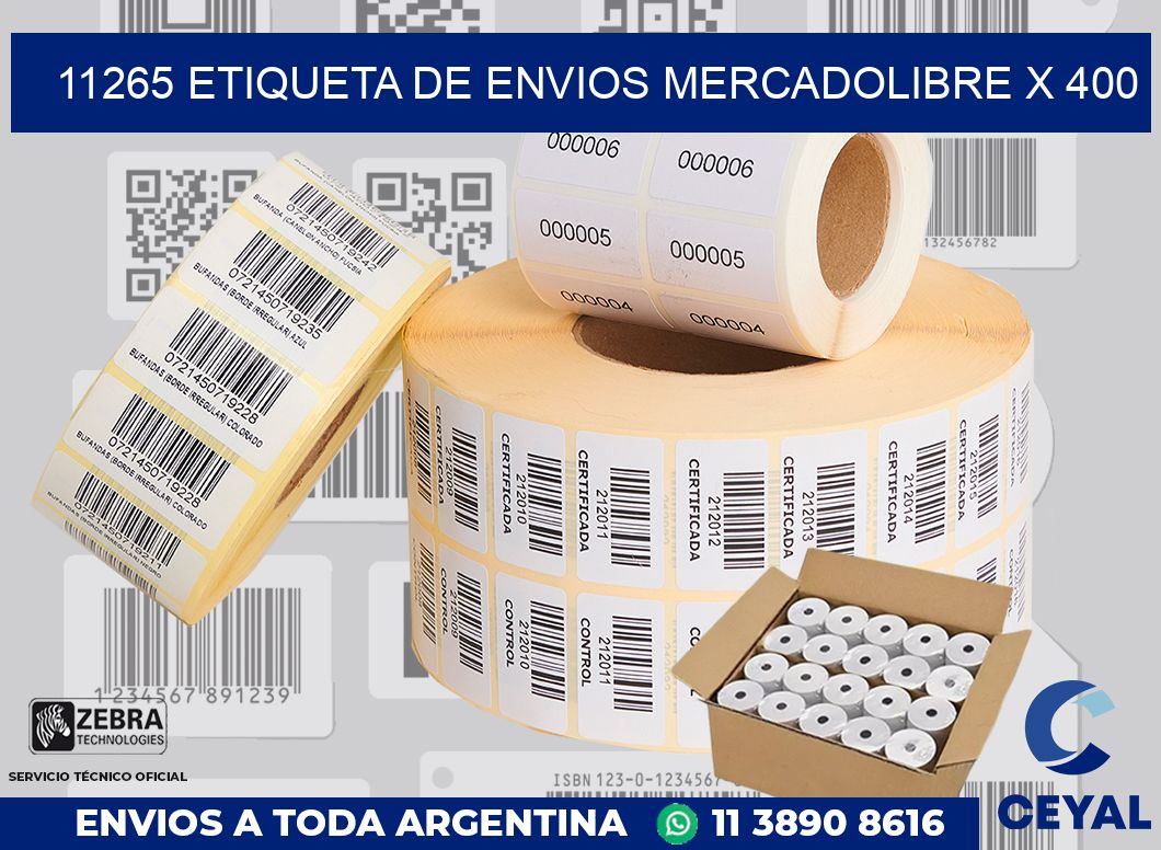 11265 etiqueta de envios mercadolibre x 400