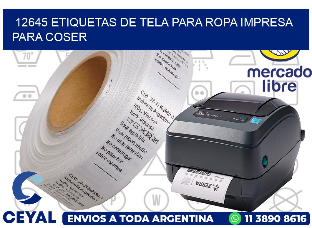 12645 ETIQUETAS DE TELA PARA ROPA IMPRESA PARA COSER