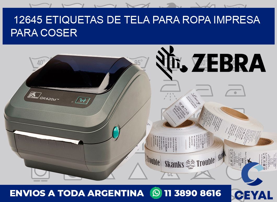 12645 ETIQUETAS DE TELA PARA ROPA IMPRESA PARA COSER