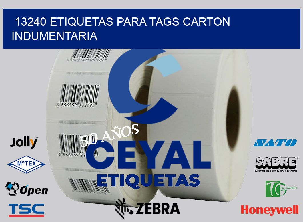 13240 ETIQUETAS PARA TAGS CARTON INDUMENTARIA