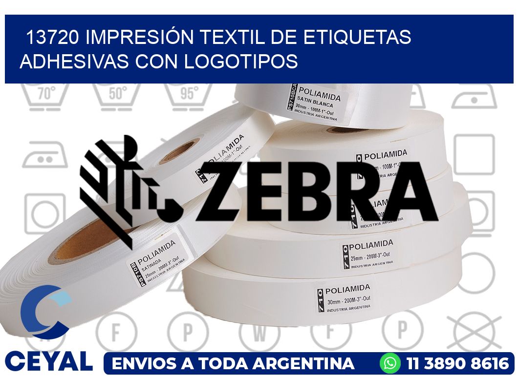 13720 IMPRESIÓN TEXTIL DE ETIQUETAS ADHESIVAS CON LOGOTIPOS