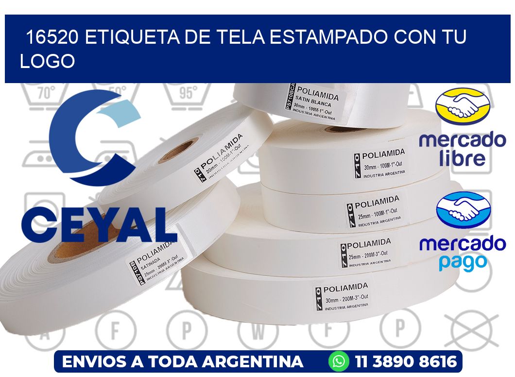 16520 ETIQUETA DE TELA ESTAMPADO CON TU LOGO