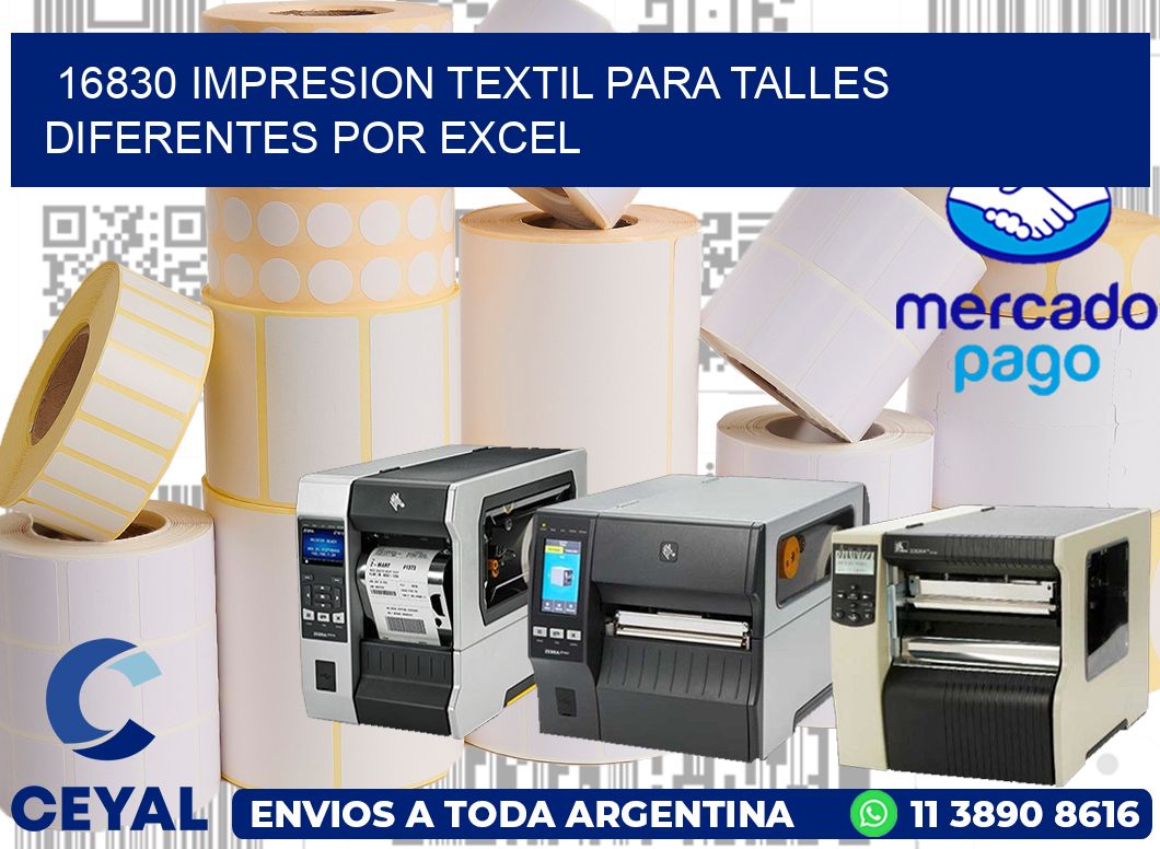 16830 IMPRESION TEXTIL PARA TALLES DIFERENTES POR EXCEL