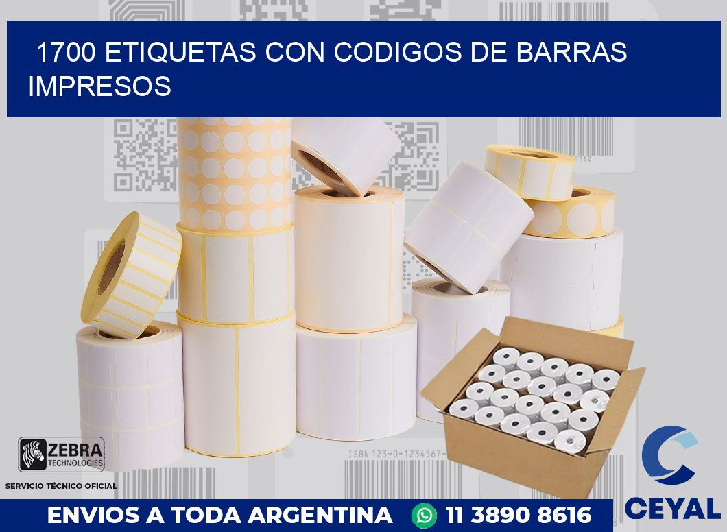 1700 ETIQUETAS CON CODIGOS DE BARRAS IMPRESOS