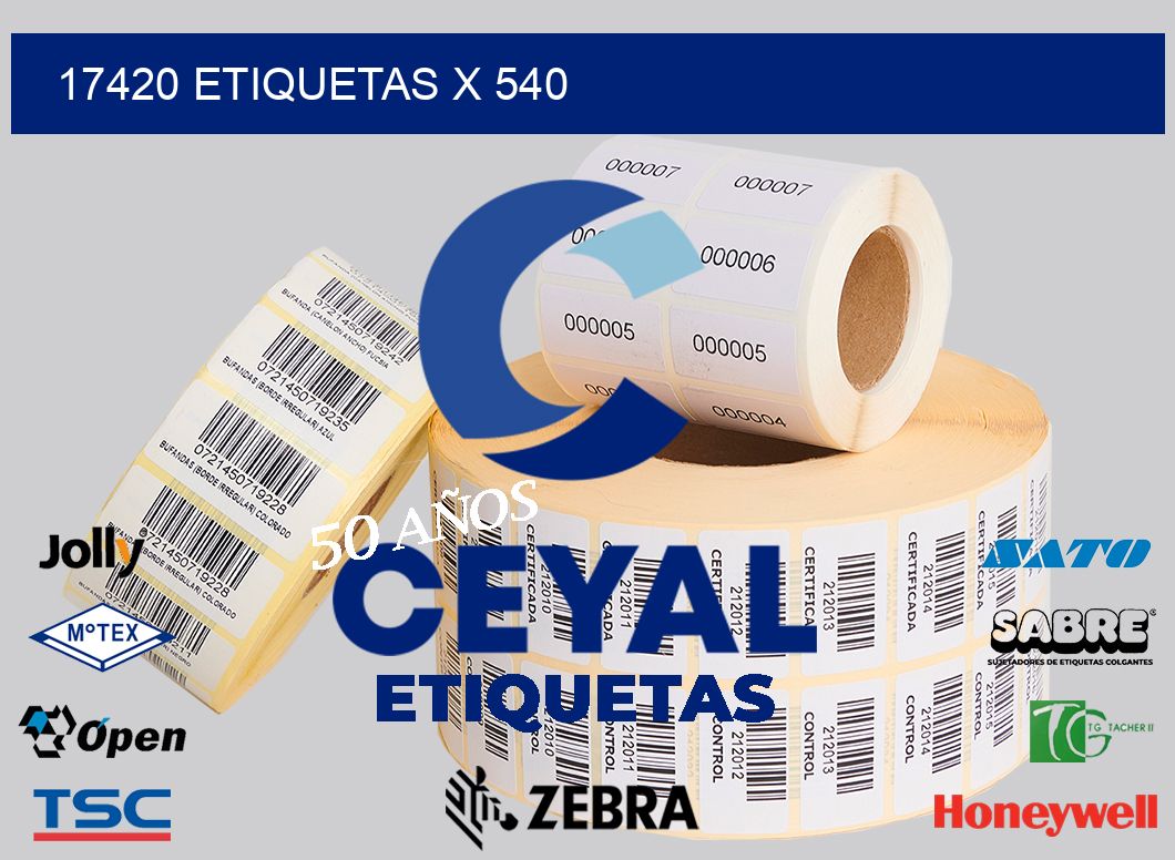 17420 Etiquetas x 540