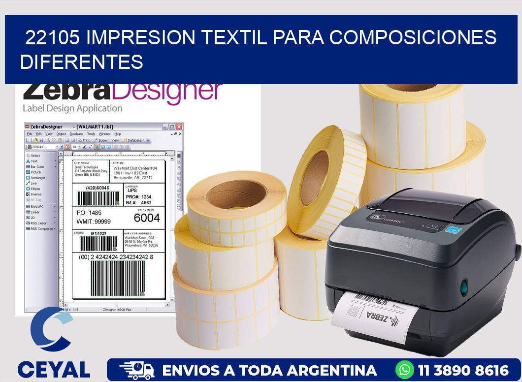 22105 IMPRESION TEXTIL PARA COMPOSICIONES DIFERENTES