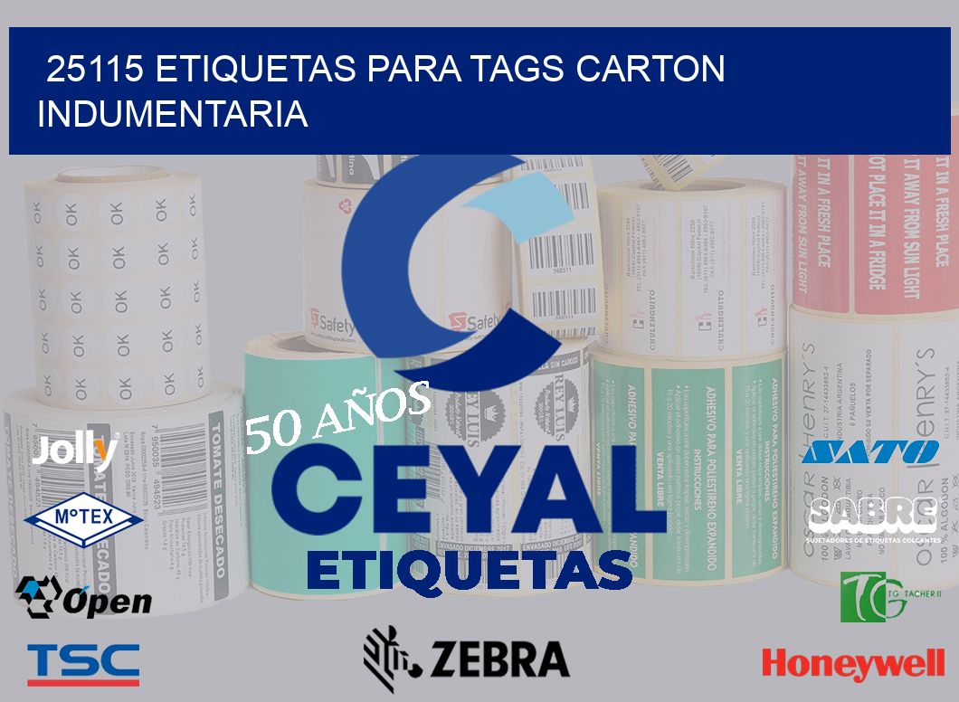 25115 ETIQUETAS PARA TAGS CARTON INDUMENTARIA